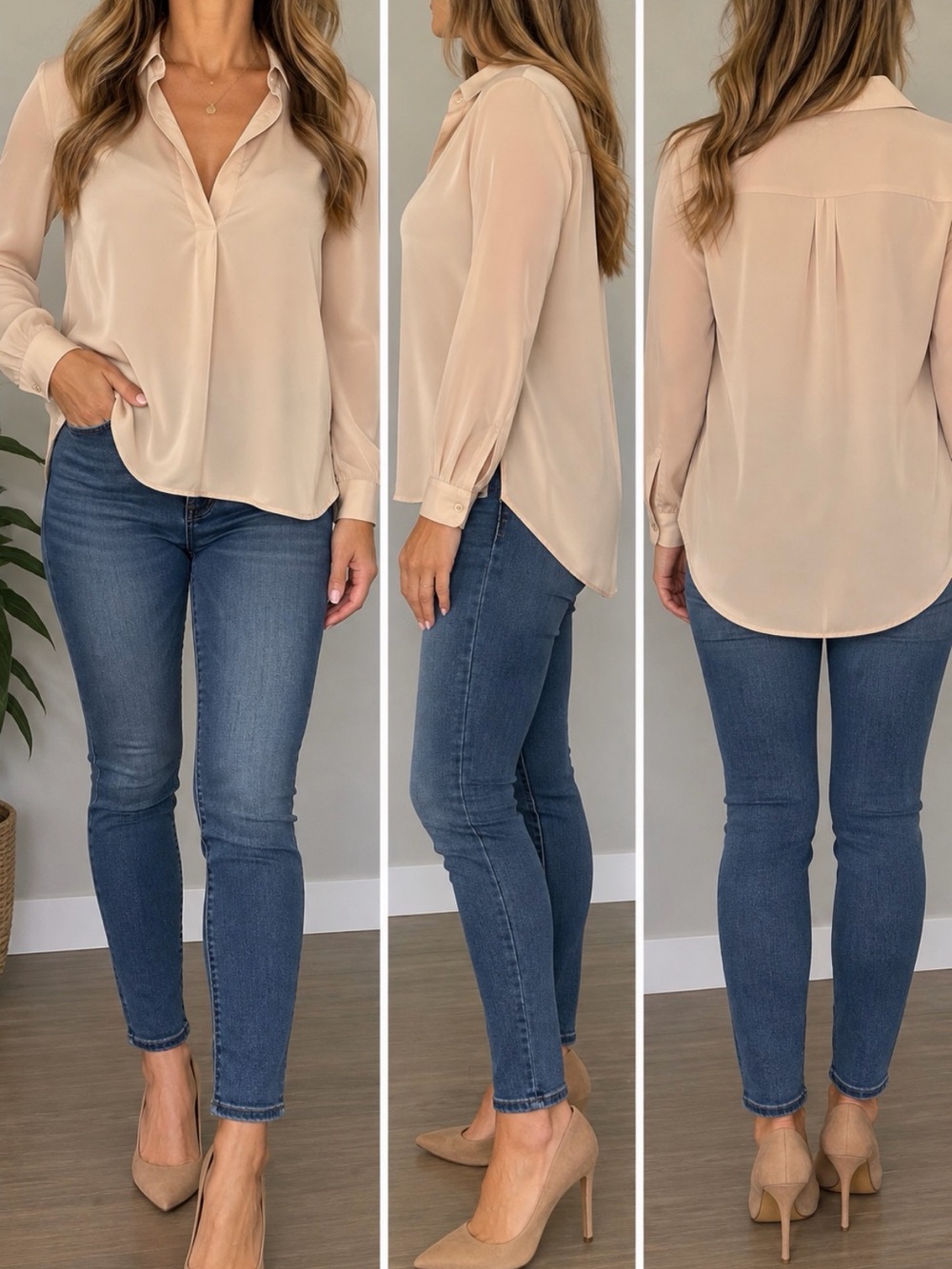 Vince Long Sleeve Blouse Size 12
